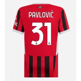 Dámské fotbalový oblečení AC Milan Strahinja Pavlovic #31 Domácí košile 2024-25 Krátkým Rukávem